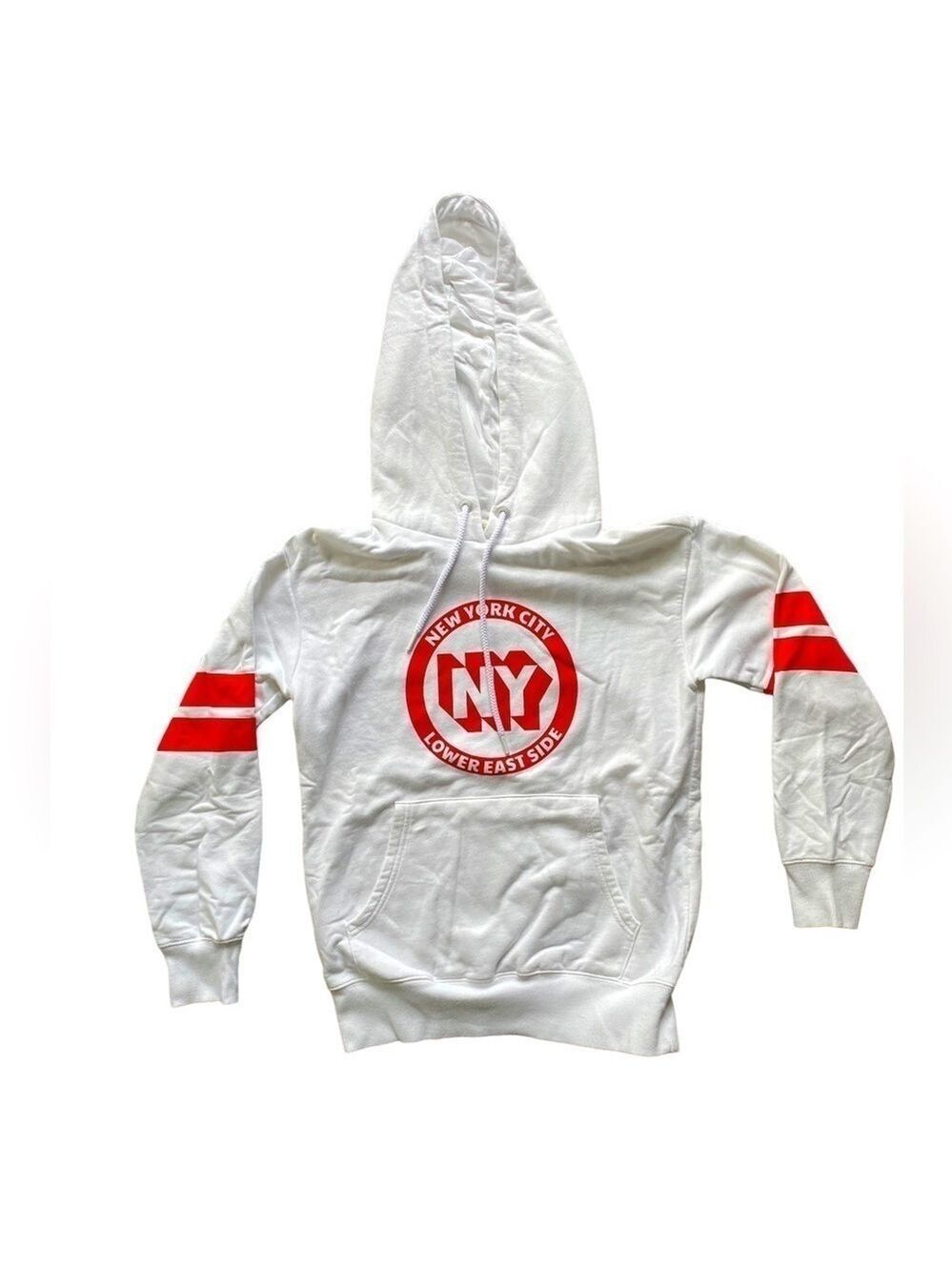 Garage White Red Graphic Oversized Hoodie XS